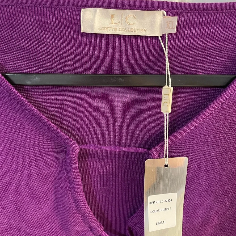Lizette Collection Purple Lace Up Crop - XL - Picture 2 of 4
